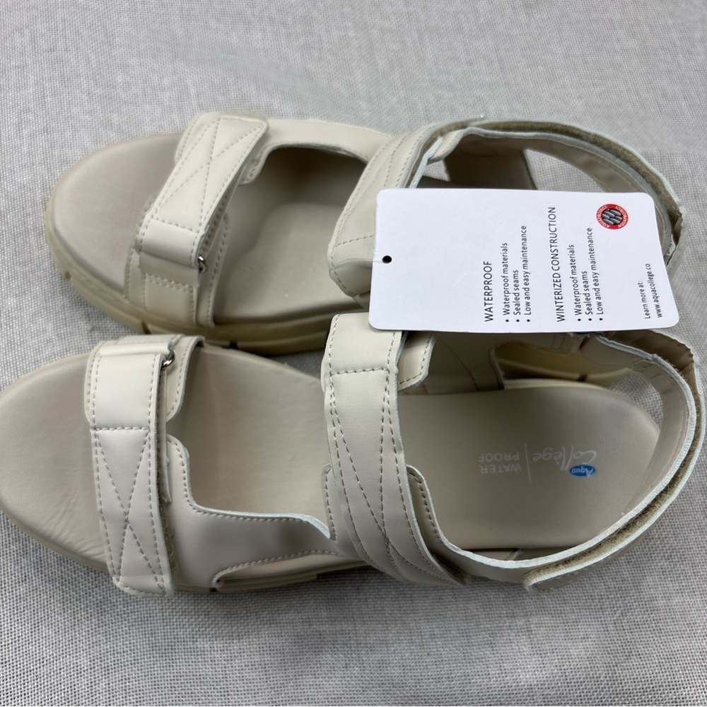 Aqua College Womens Hux  Ivory Platform Sandals Shoes 11M